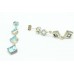Women Dangle Earrings 925 Sterling Silver Blue Step Cut Zircon Stones - 21